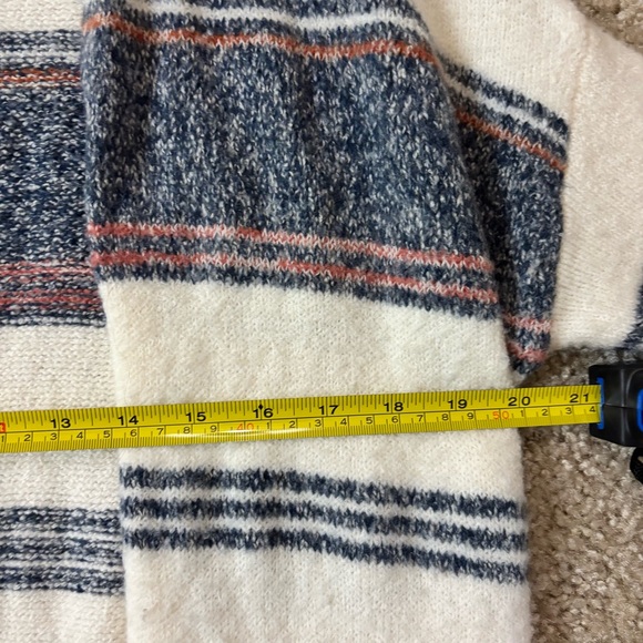 EUC LOFT Alpaca Wool Blend Boho Officecore Striped Beachy Cardigan Sweater SP - Picture 8 of 10